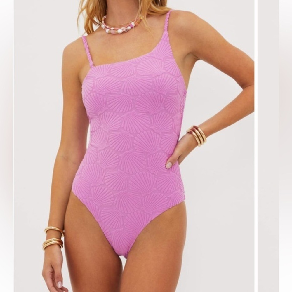 BEACH RIOT $148‎ nwot Athena shell pink one piece swimsuit xs